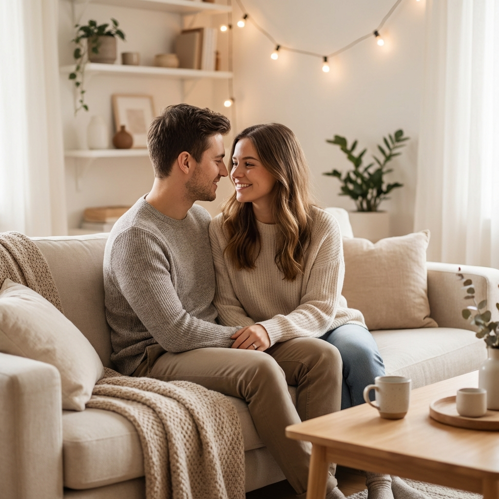 Happy couple celebrating their love