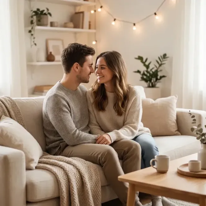 Happy couple celebrating their love with a personalized gift page